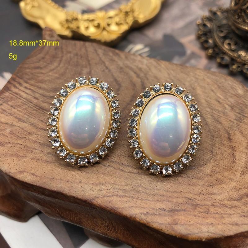 Necklace Gray Shell Pearl Colored Glazed Neck Chain Stud Earrings Bracelet Set