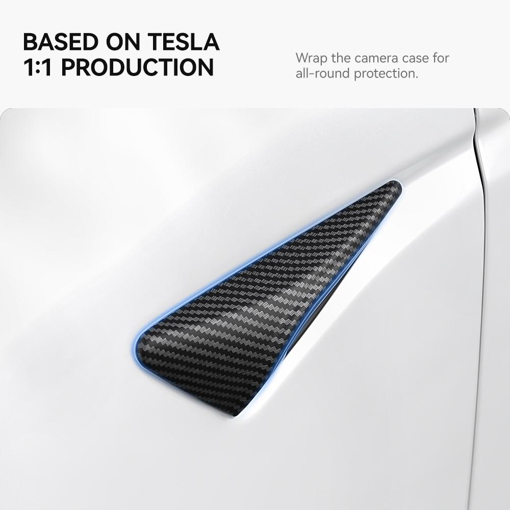 YZ Turn Signal Camera Trim Cover forTesla Model3Y 2025 2025 Accessories Side Leaf Board Protector ABS Matte Carbon Fiber Pattern