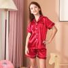 Sleeve Children Short Pajamas Set Summer Clothing Polyester Material Color Solid