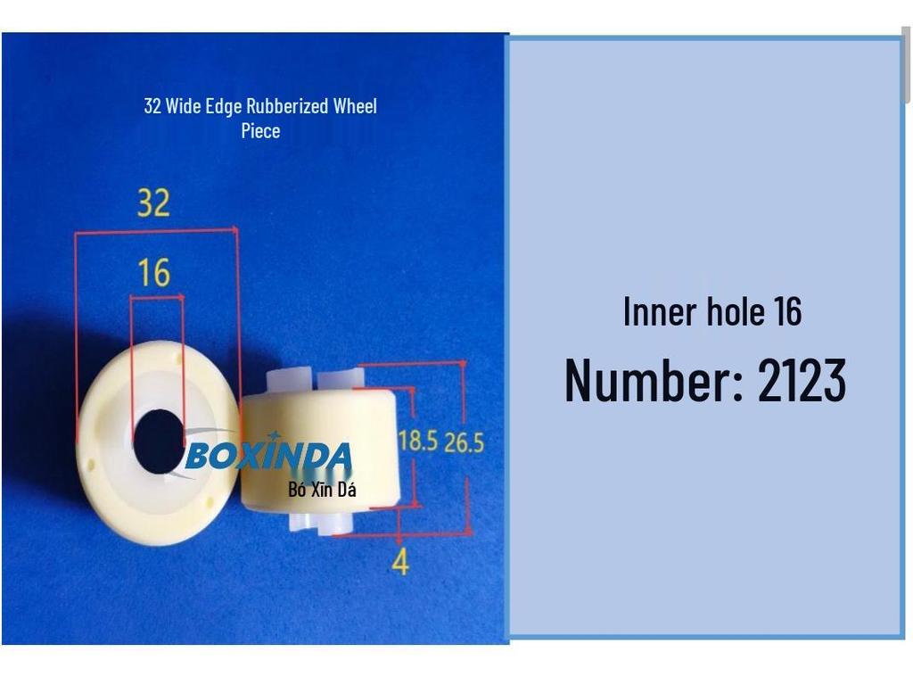 Wide-edge Rubber-coated Wheel Piece: Smooth and Soft Rubber Roller, Acid and Alkali Resistant, Corrosion Resistant (22/30/32/40 Sizes).
