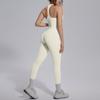 New Solid Color Double-sided Brocade Tight Back Yoga Suit Set, Sports Running Fitness Yoga Suit Two-piece Set
