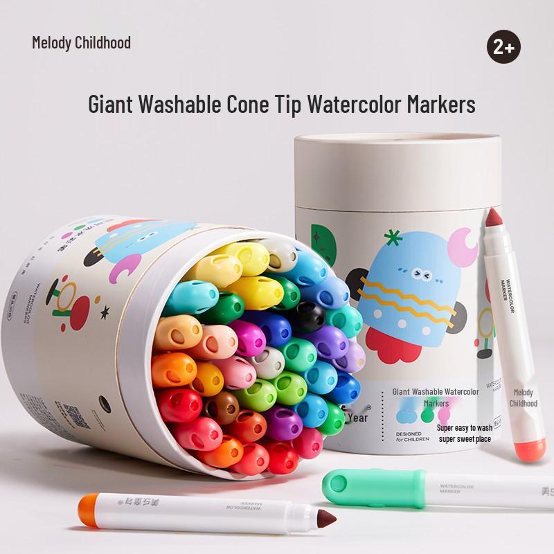 

Milo Giant Washable Watercolor Pens for Kids - Non-Toxic & Mess-Free