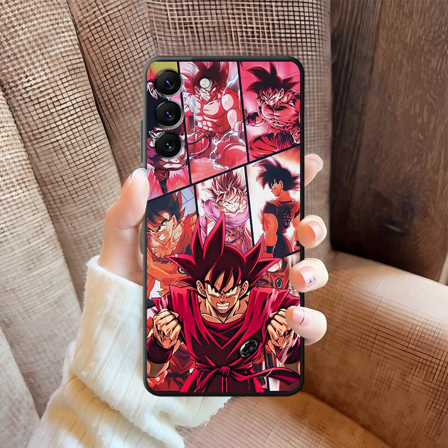Black Soft Phone Cover Case for Samsung Galaxy A22 A52 A32 A23 A53 A35 A36 A24 A55 A25 A71 A26 A72 A41 A51 A73 Anime DragonS