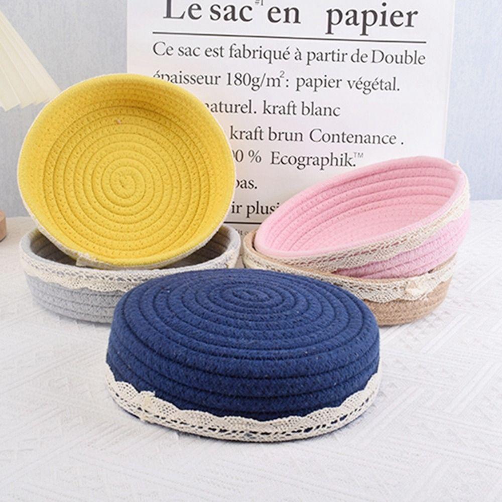 

Handmade Sundries Debris Case Short Daily Storage Containers Cotton Rope Storage Basket Porch хаки