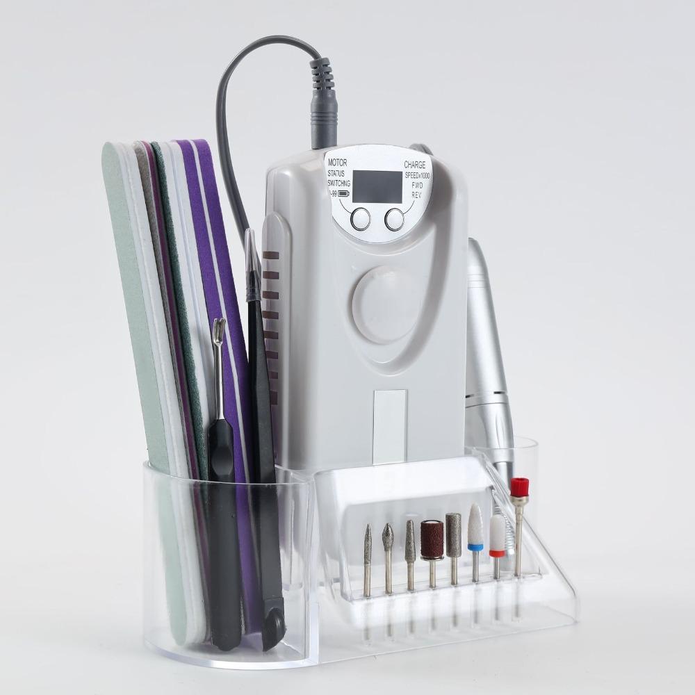 Transparent Multifunctional Nail Drill Stand  Nail Grinding Bits Classified Placement