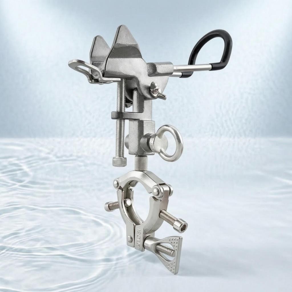 Fishing Rod Support Bracket Multi-position Clamp for Boat Hull Rails