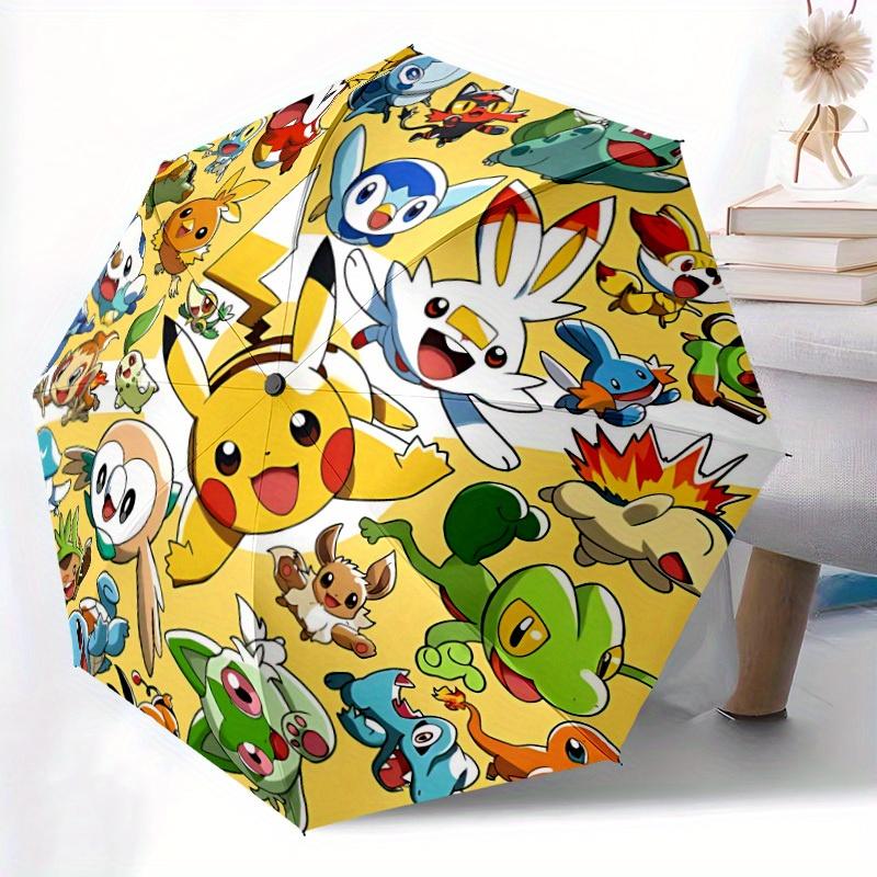 Pokemon Pikachu Automatic Folding Umbrella, 8 Ribs for All-Season Use, Portable for Travel & Outdoor Activities a0819057