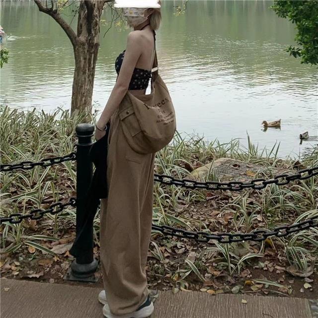 Women's Summer Retro Embroidered Patchwork Wide-Leg Joggers with Irregular Design