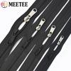 Meetee 3# 5# 8# 10# 10M Black Nylon Roll Zippers + 10Pcs Zipper Pullers Clothes Sewing Zip Slider Head Zips Repair Accessoies
