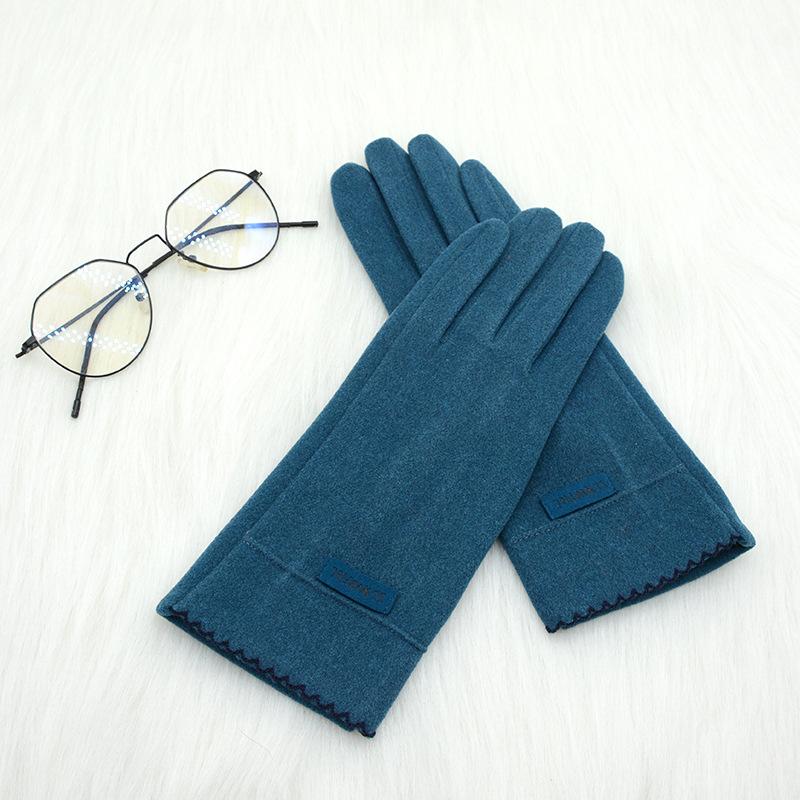 Fashion Lady Gloves Women Winter Vintage Touch Screen Full Finger Cycling Driving Keep Warm Windproof Female Glove Mittens