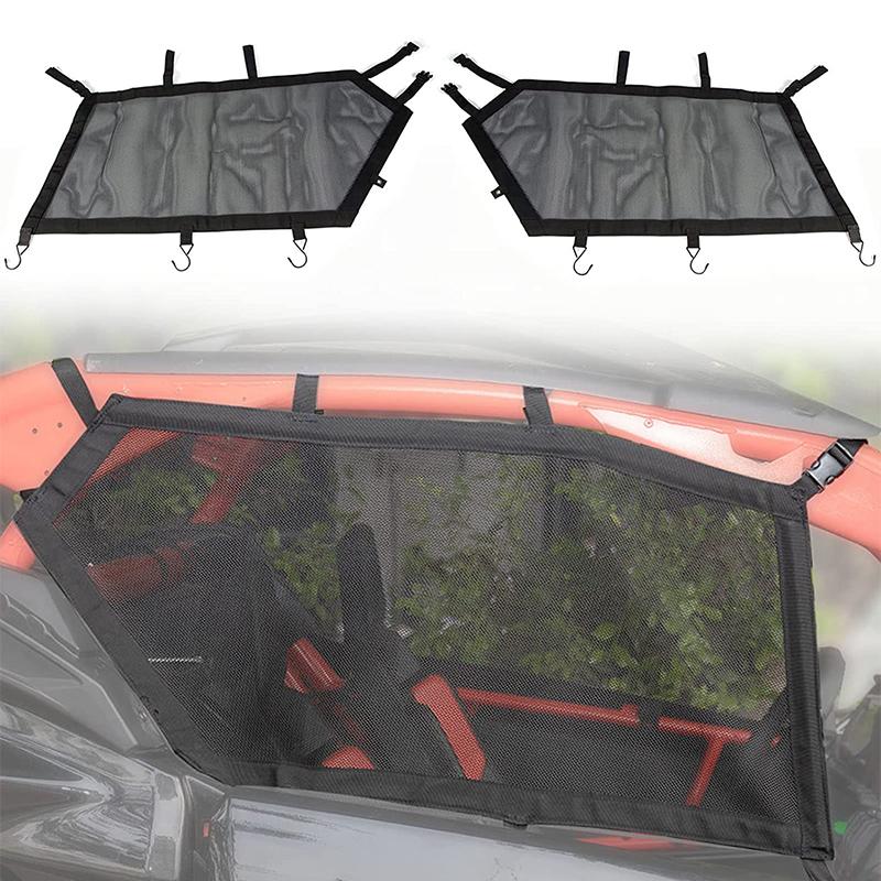 UTV Right & Left Window Net For Can-Am Maverick X3 2017-2021 Window Shade Shield Roll Cage Mesh Net Door Scratch Prevention