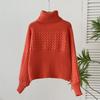2025 autumn winter casual loose knitted sweaters harajuku Solid color turtleneck sweater tops for women Thick bottoming pullover