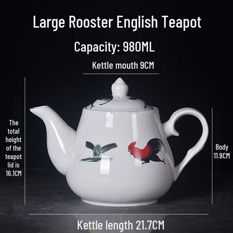 Large Ceramic White Teapot - Creative Persimmon Design for Home & Restaurant