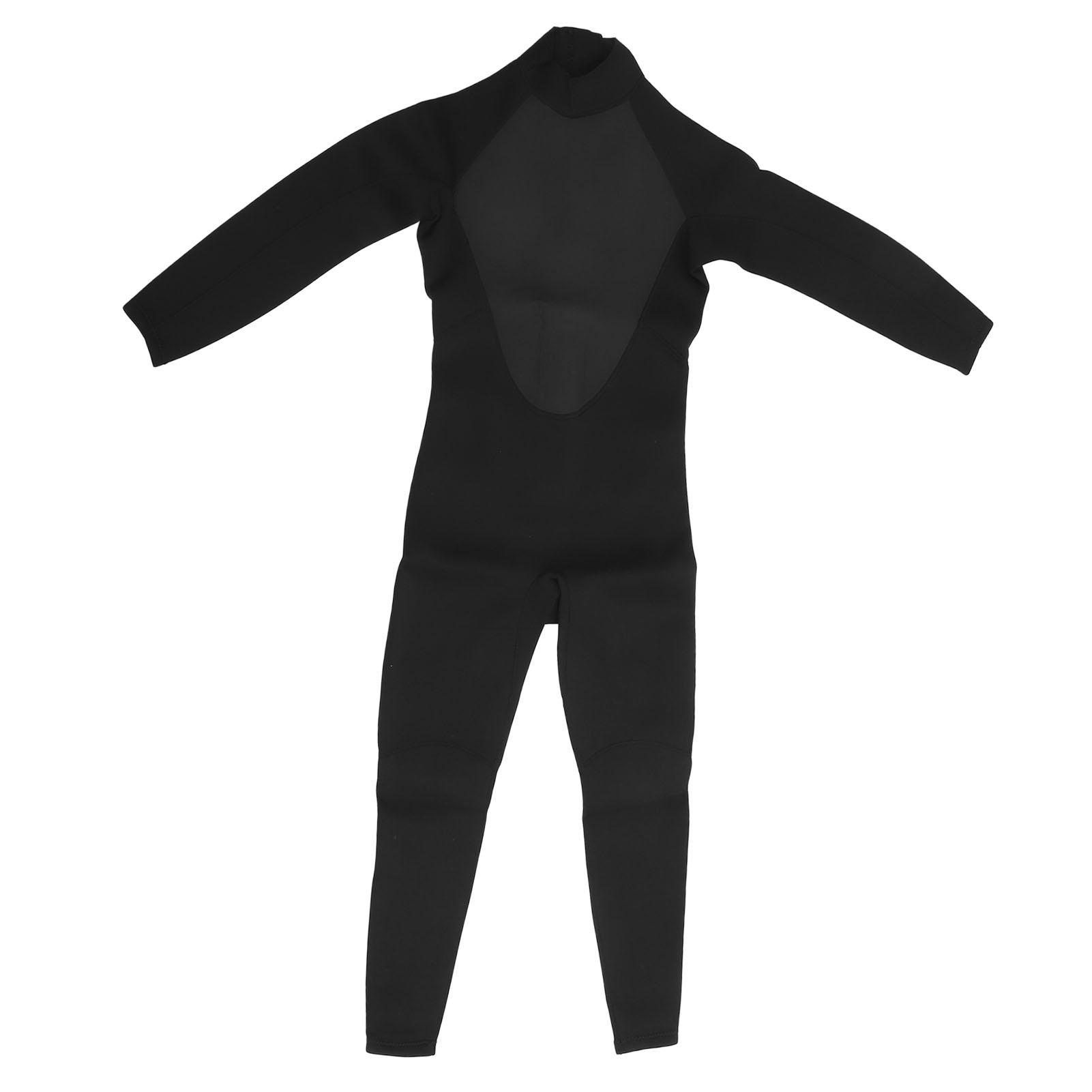 1 Piece Wetsuit Thermal Insulation UV Proof Soft Full Body Diving Suit for Surfing Snorkeling Black 5mm S size