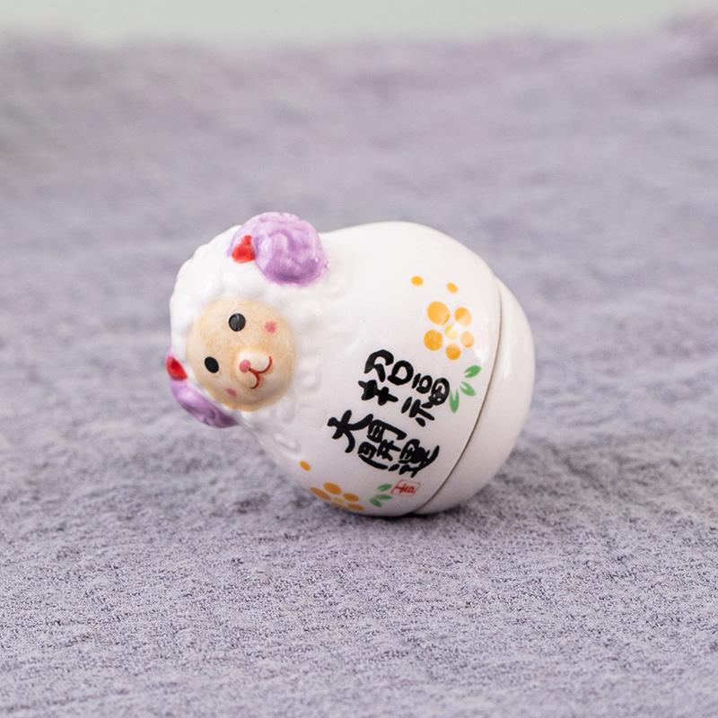 Ceramic Maneki Neko Home Decor Lucky Cat Tumbler Feng Shui Ceramic Fortune Cat Statue Room Decor Accessories Office Decoration