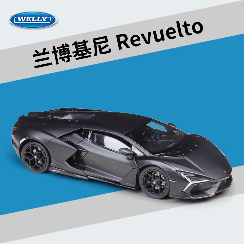 

WELLY 1:24 Lamborghini Revuelto Supercar - Plug-in Hybrid V12 Flagship Alloy Die-Cast Model Cars, Official Licensed Vehicles чорний