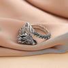 Open Ring, Vintage Distressed Dominant Giant Dragon Zodiac