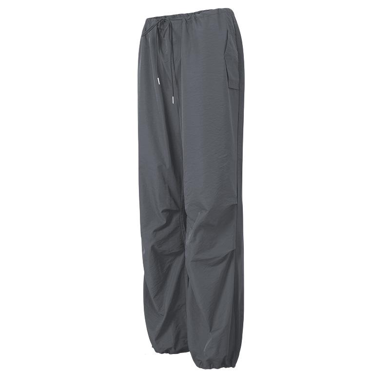 Women's Retro Cargo Slimming Windbreaker Pants for Autumn/Winter Running