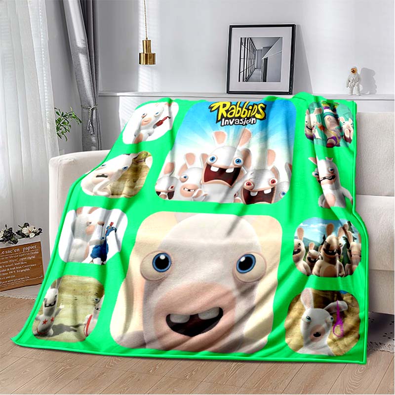GAME Raving Rabbids Blanket,portable and Suitable for All Seasons, Making A Unique Birthday Gift.A Soft Flannel Blanket