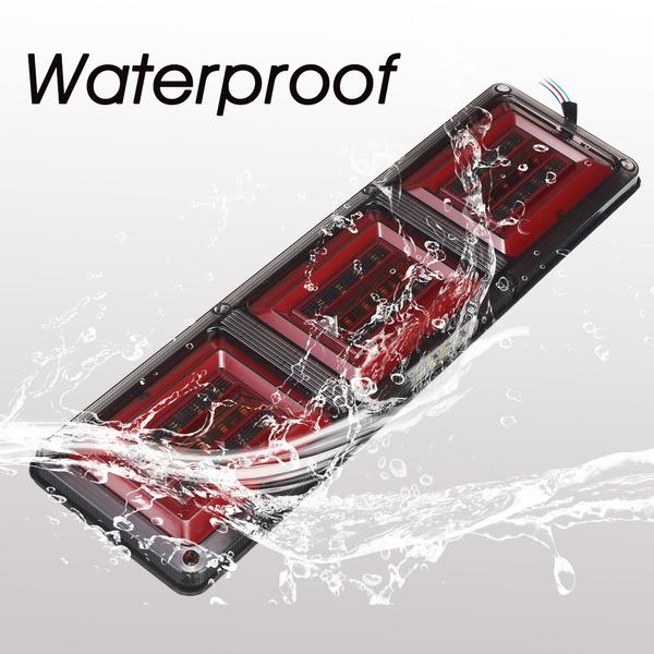 2PCS Trailer Truck Caravan Boat Car Led Rear Stop Tail Light 24V Waterproof Flow Steering Brake Reversing Traffic Fog Lamp