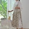 Floral Printed Household Work Apron Cotton Waiter Extended Aprons Kitchen Cooking Apron  Garden