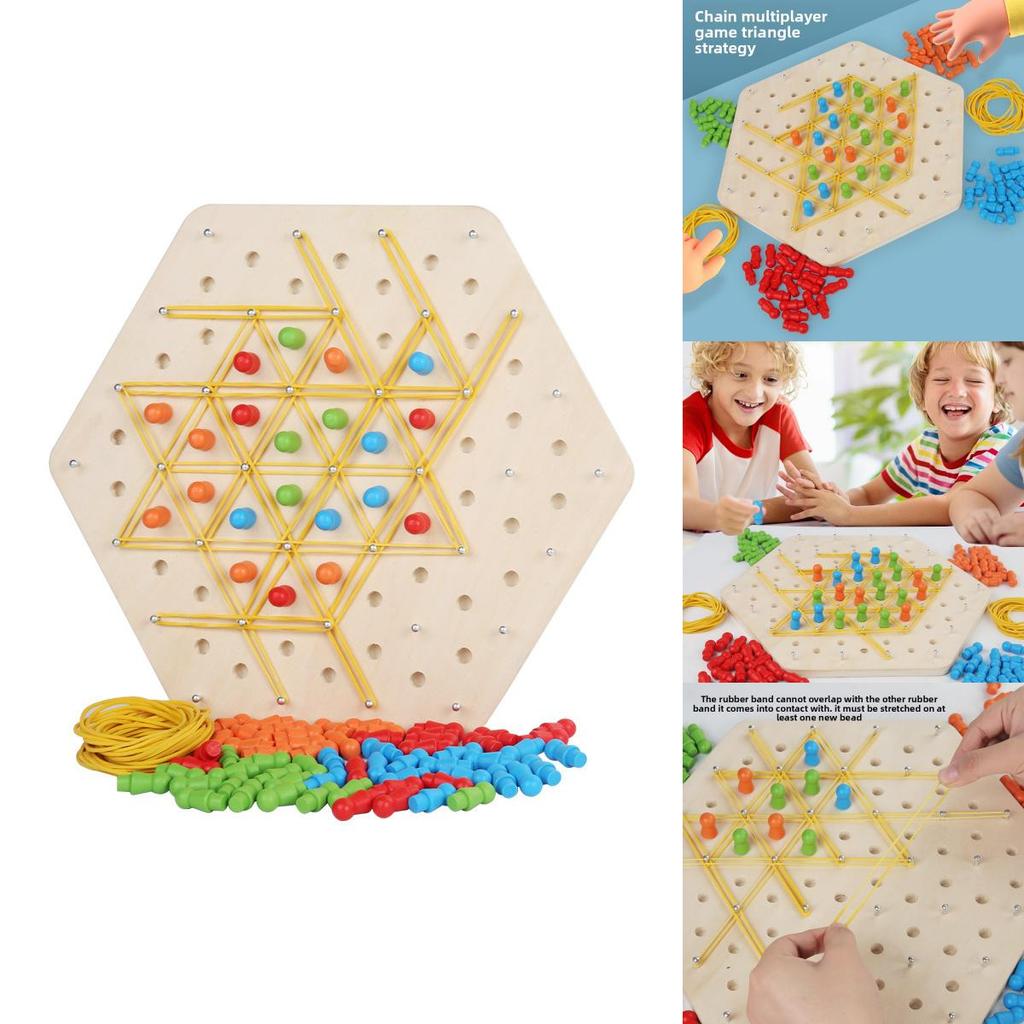 Wooden Geometric Chain Puzzle Game For Family Brain Teasers And Skills Development