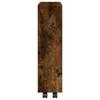 Narrow Storage Trolley 3 Tier Smoked Oak Wood Based Material