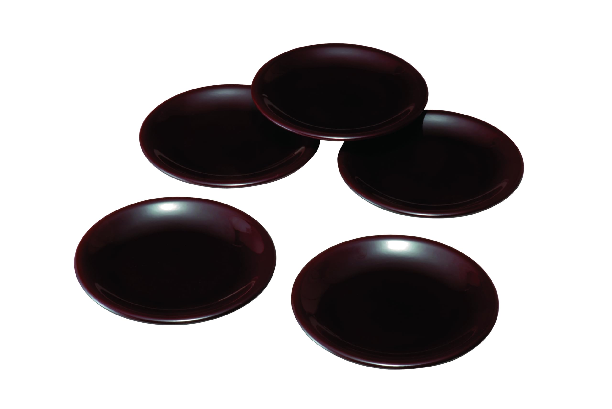 

Yamaya Lacquerware Store: Set of 5 Individual Plates, Tamuke Lacquerware, Plates/Trays, Made in Japan, Kishu Lacquerware, Purple and Brown