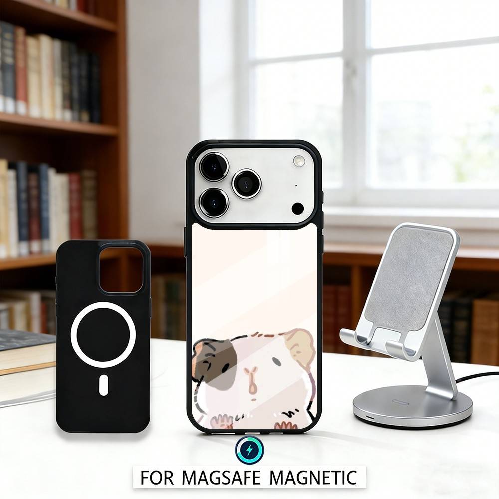 H-Healing Guinea Pig Phone Case For iPhone17,16,15,14,13,12,Pro,Max,Magnetic For Magsafe Wireless Charging