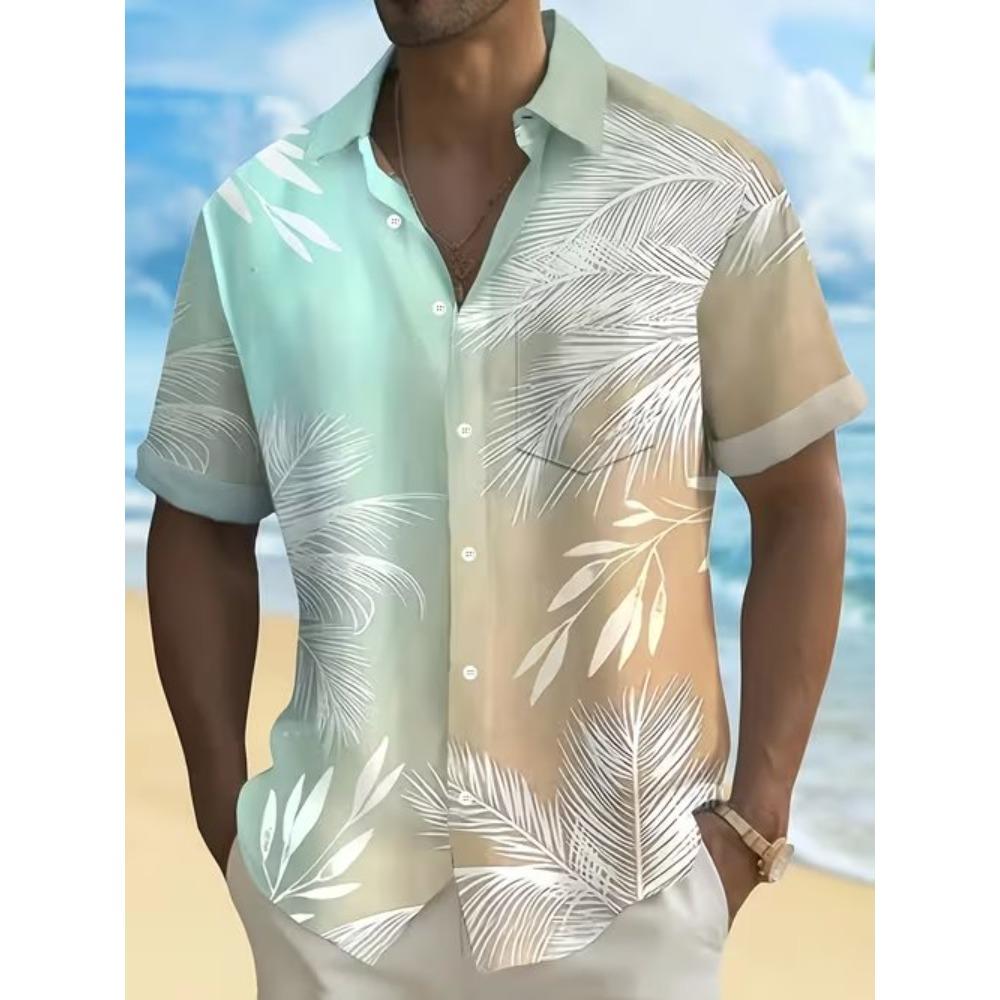 Men's Geometric Pattern 3D Print Shirt Button Up Shirt Casual Shirt Summer Shirt Short Sleeve Daily Vacation Clothing