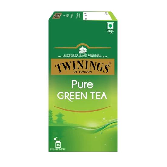 Twinings Ren Grönt Te, 25 Te påsar| Förpackning om 1| Perfekt Balanserad & Uppfriskande Smak| Handplockade Gröna Teblad| Njut av en Varm Kopp Te