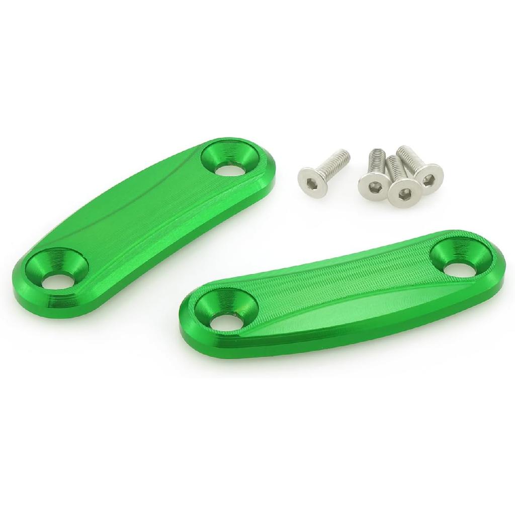 HEINMO Mirror Block Off Plates Mirror Hole Cover Cap Compatible With ZX10R ZX6R Nin'250 Nin'400 2016-2023 2024 CNC Aluminum (Black)