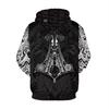 Wikinger-Krieger 3D-Druck Hoodie: Herren Trendiger Pullover Sweatshirt 2025 Edition