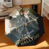 1pc French rock singer Johnny Hallyday Umbrella Portable Folding Umbrella Iron Frame Hole Bone Structure Outdoor Home Umbrella