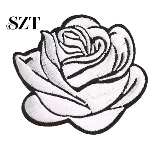 Aufnäher Kleideraufnäher Rose Aufbügler Stoffblume Abzeichen Zubehör für Kleidung Applikation