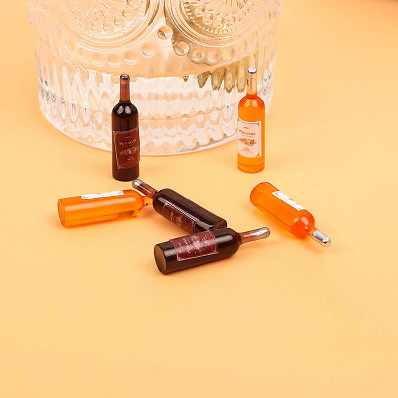 Dollhouse Miniature Toys 10pcs 12 Bottles of Red Wine Kitchen Food 1/12 Perfect Gift For Kids Safe For Children