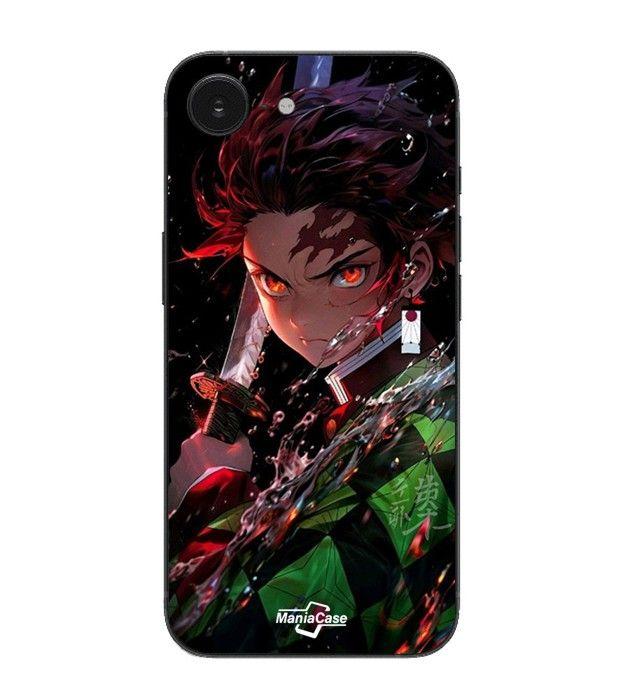 Maniacase Hülle für iPhone 16E Demon Slayer Tanjiro Kamado wütend Manga Anime schwarz