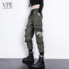 Army Green Women's Casual Loose Overalls - Trendy Street Style Leggings for Outdoor Activities, Neutral Fit