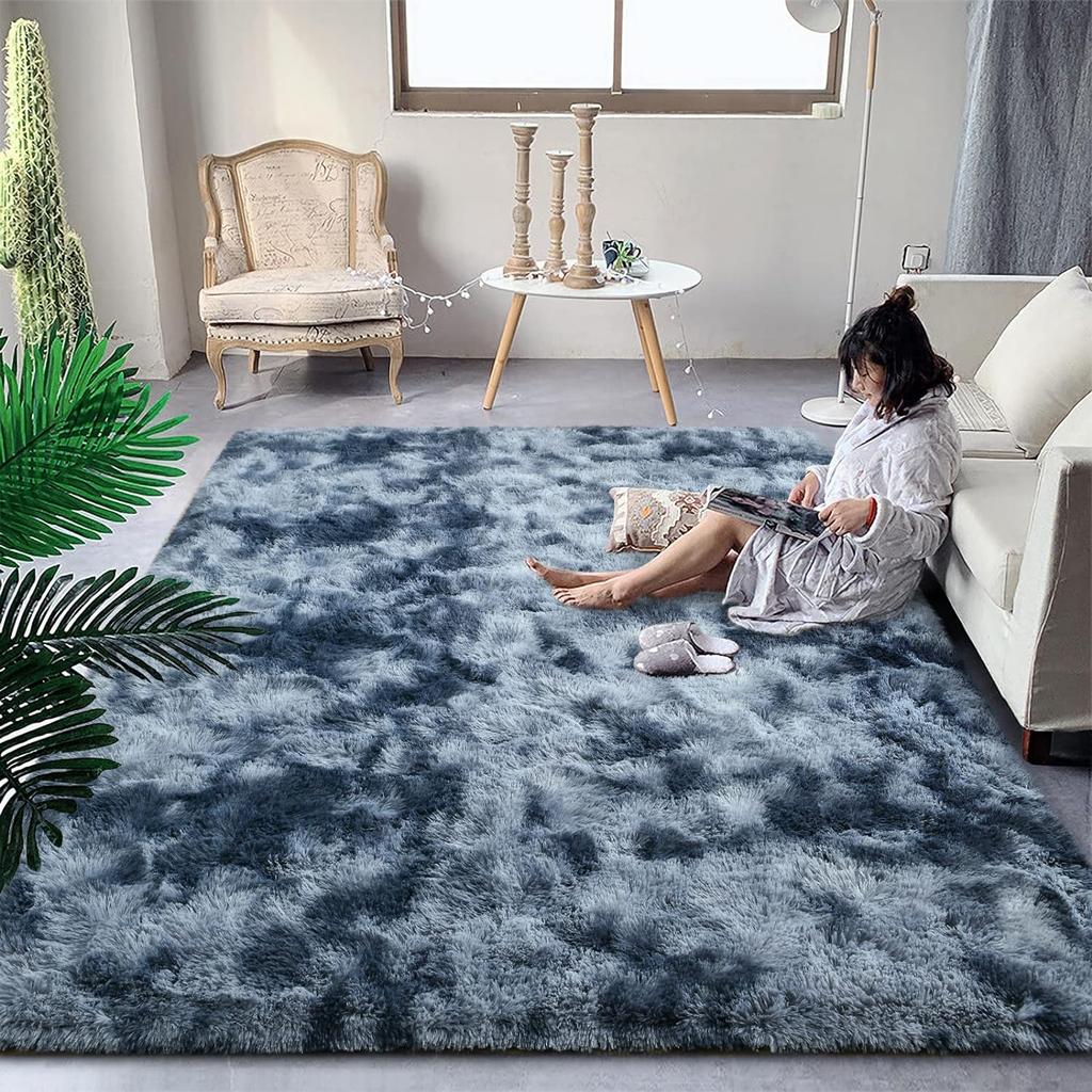 Gradient Soft Plush Carpet Non Slip Floor Mat for Bedroom Living Room Sofa Childrens Room Home Decoration