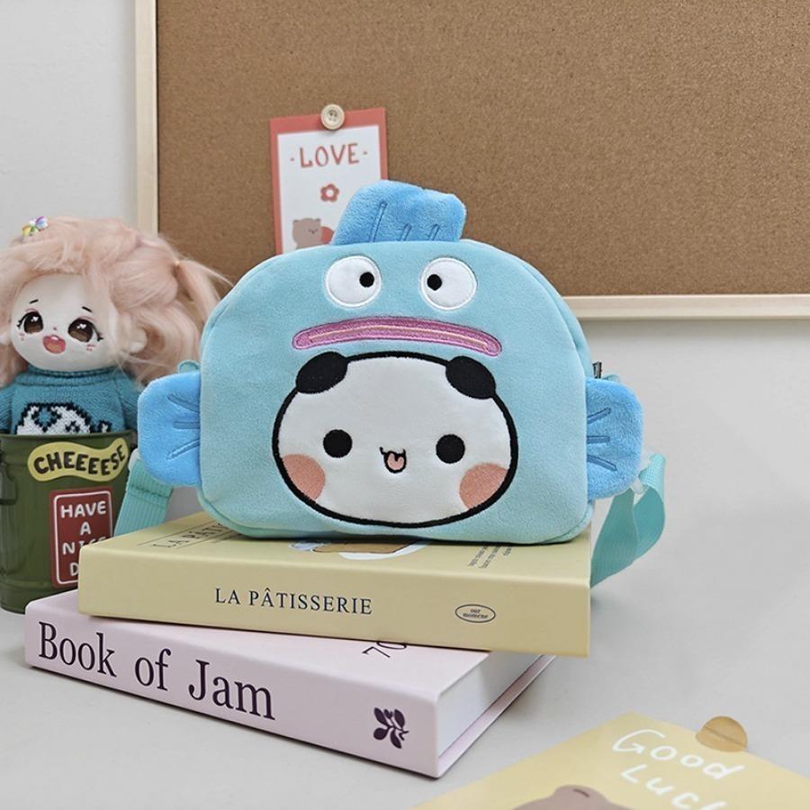 Zaino di Peluche Kawaii Bubu Dudu Borsa Portamonete Orso Panda Yier Borsa a Spalla Forma di Pesce Brutto Peluche Morbidi per Fidanzata