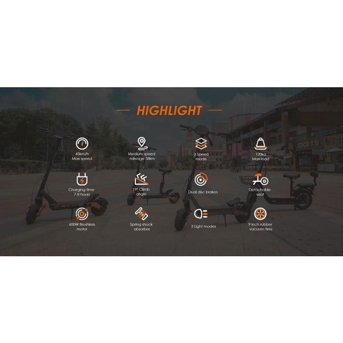 KuKirin G2 Pro - Scooter Électrique- 48 V - 15,6 Ah - Trottinette Électrique Tout-terrain Pliable - 9 Pouces