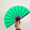Chinese Folding Fan Solid Colour Comfortable Grip Smooth Opening Closing Tai Chi Fan Elegant Classical Dance Accessory