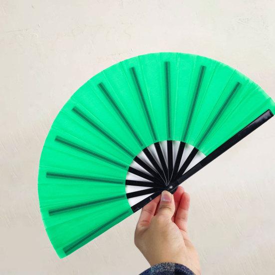 Chinese Folding Fan Solid Colour Comfortable Grip Smooth Opening Closing Tai Chi Fan Elegant Classical Dance Accessory