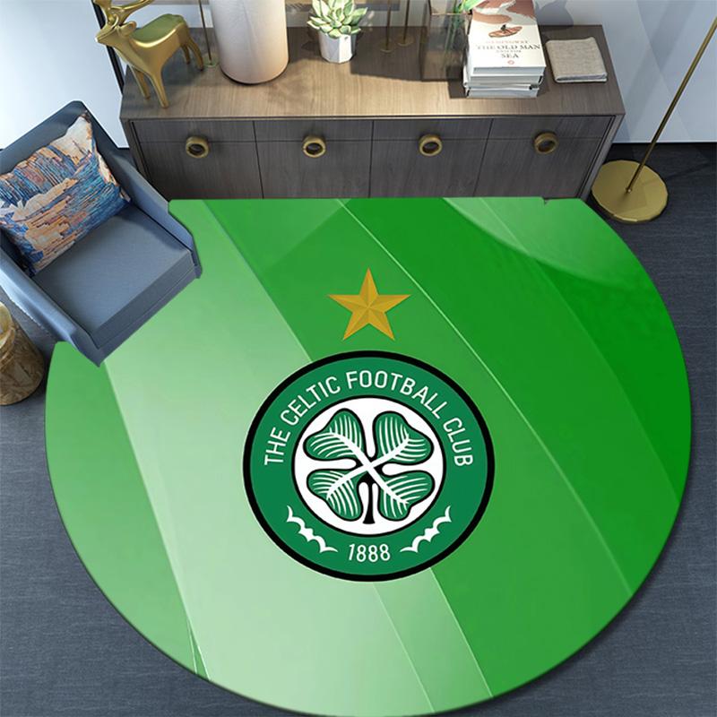 Celtic FC Round Area Rug,Carpet Rug for Living Room Bedroom Sofa Playroom Decor,Non-slip Floor Mat