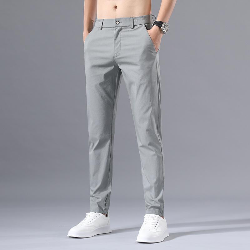 Men's Autumn Casual Cotton Straight-Leg Pants - Korean Style Business Trend