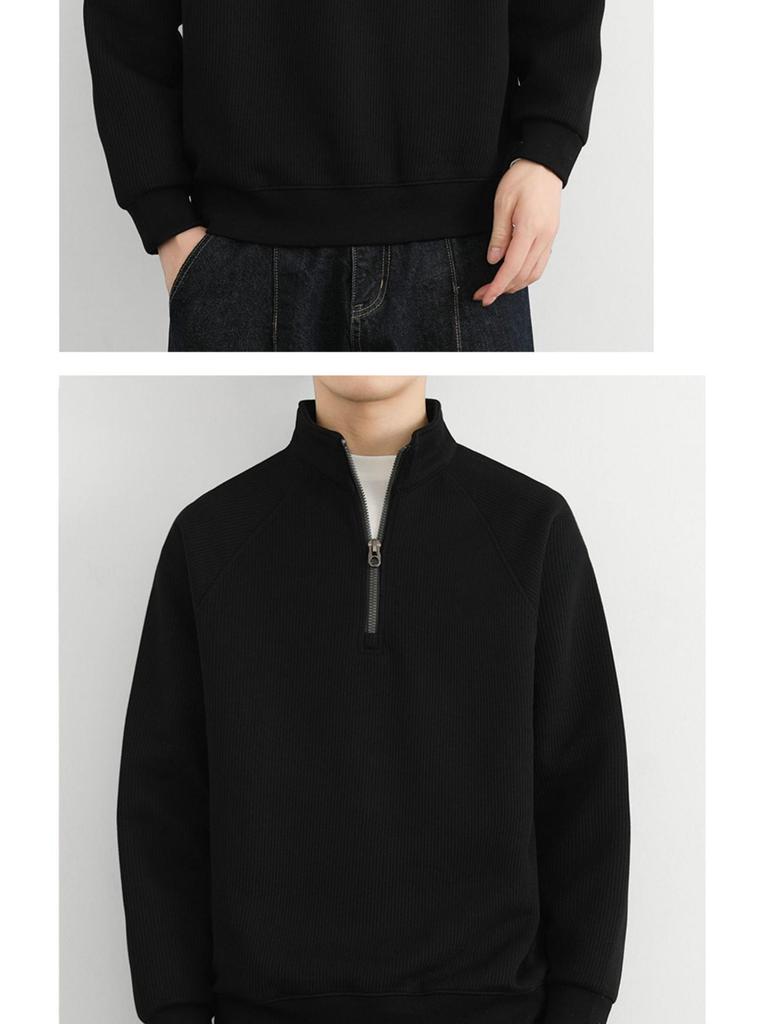 Herbst Neuankunft Übergröße Herren Stehkragen Übergroßer Cardigan Hoodie Jacke mit Lässiger Stimmung