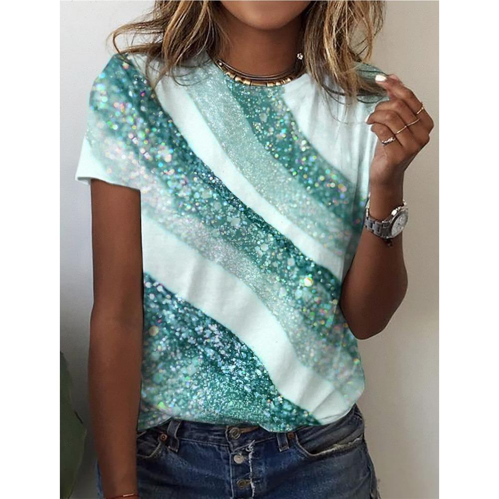 

Летние красочные футболки с 3D-принтом Wafer, женская уличная одежда, повседневная мода Y2k, футболки с коротким рукавом, футболки с круглым вырезом, топы, одежда XL