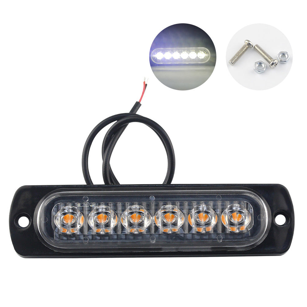12V/24V Truck 6SMD LED Constant Warning Light Side Marker Grille Lightbar Car Beacon Indicators Light Lamp Amber Traffic Light