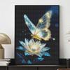 Butterfly and Lotus Full Round Drill Diamond Painting Kit DIY Sparkle Art Canvas for Adults Relaxing Craft and Home Decoration Gift Idea Set
