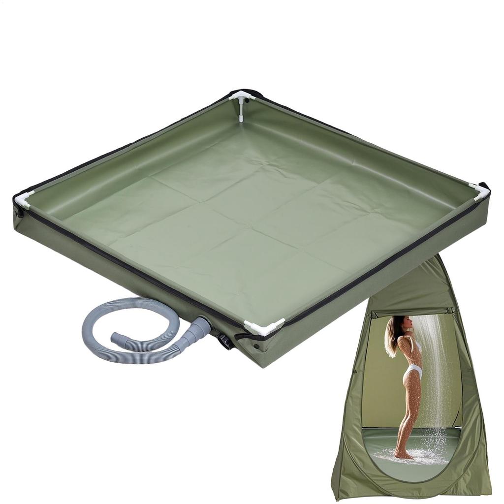 Foldable Camping Shower Tent Floor Base Outdoor Tent Shower Tray Folding Pan Pets Basin Base Beach Travel Hiking Accessories